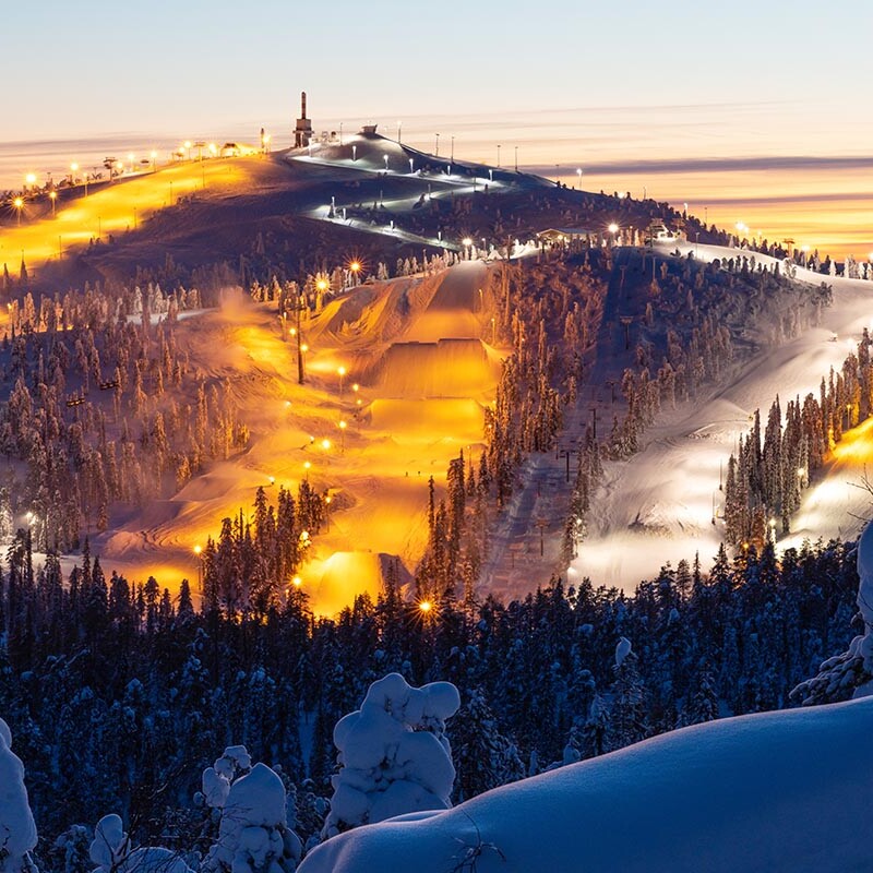 Skiing in Ruka, Finland